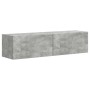 Mueble de TV Montado en la Pared 2 pcs Concreto