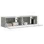 Mueble de TV Montado en la Pared 2 pcs Concreto
