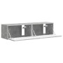 Mueble de TV Montado en la Pared 2 pcs Concreto