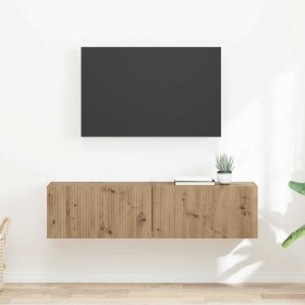 Mueble de TV Montado en la Pared 2 pcs Roble Artesanal