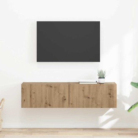 Mueble de TV Montado en la Pared 2 pcs Roble Artesanal