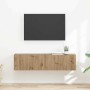 Mueble de TV Montado en la Pared 2 pcs Roble Artesanal