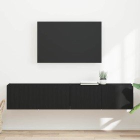 Mueble de TV Montado en la Pared 2 pcs Negro 60 x 31 x 29.5 cm en Muebles TV | Comprar online en Foro24