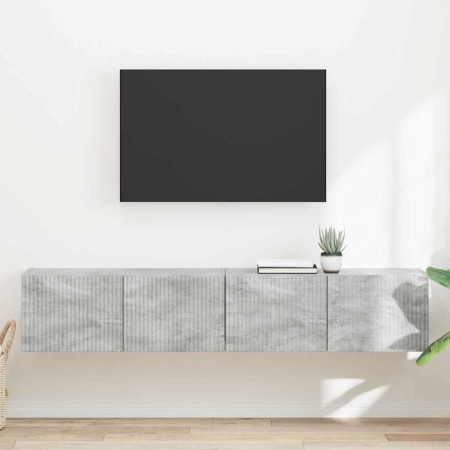 Mueble de TV Montado en la Pared 2 pcs Concreto