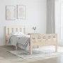 Solid wood bed frame 75x190 cm by , Beds and slatted bases - Ref: Foro24-810639, Price: 92,11 €, Discount: %