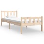 Solid wood bed frame 75x190 cm by , Beds and slatted bases - Ref: Foro24-810639, Price: 93,46 €, Discount: %