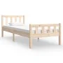 Solid wood bed frame 75x190 cm by , Beds and slatted bases - Ref: Foro24-810639, Price: 92,11 €, Discount: %