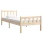 Solid wood bed frame 75x190 cm by , Beds and slatted bases - Ref: Foro24-810639, Price: 92,11 €, Discount: %