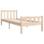 Solid wood bed frame 75x190 cm by , Beds and slatted bases - Ref: Foro24-810639, Price: 92,11 €, Discount: %