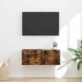 Mueble de TV Montado en la Pared Roble ahumado