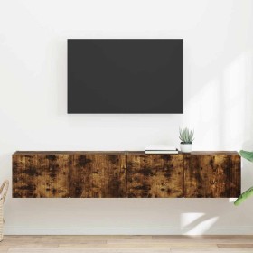 Mueble de TV Montado en la Pared 2 pcs Roble ahumado en Muebles TV | Comprar online en Foro24