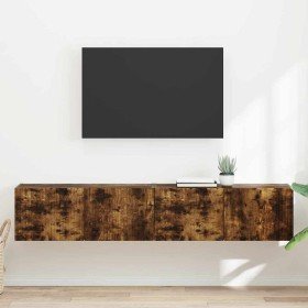 Mueble de TV Montado en la Pared 2 pcs Roble ahumado en Muebles TV | Comprar online en Foro24