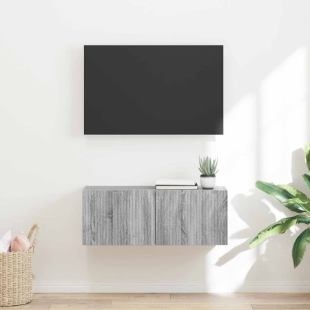 Mueble de TV Montado en la Pared Gris Sonoma 60 x 31 x 29.5 cm