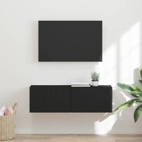 Mueble de TV Montado en la Pared Negro 60 x 31 x 29.5 cm