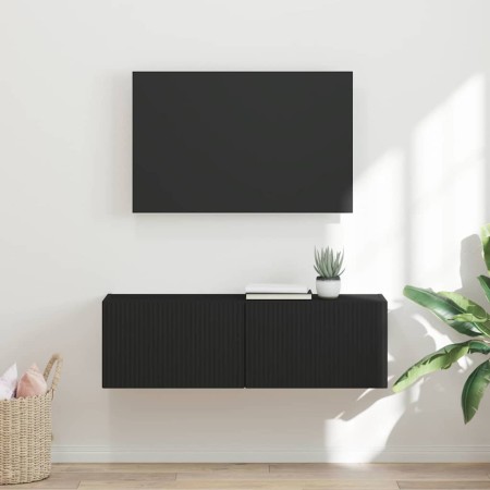 Mueble de TV Montado en la Pared Negro 60 x 31 x 29.5 cm