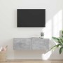Mueble de TV Montado en la Pared Concreto 60 x 31 x 29.5 cm
