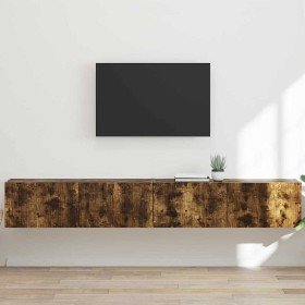 Mueble de TV Montado en la Pared 2 pcs Roble ahumado en Muebles TV | Comprar online en Foro24