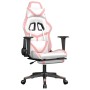 Gaming chair with footrest white and pink synthetic leather by , Gaming chairs - Ref: Foro24-3143684, Price: 136,80 €, Discou...