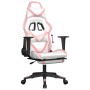 Gaming chair with footrest white and pink synthetic leather by , Gaming chairs - Ref: Foro24-3143684, Price: 136,80 €, Discou...
