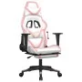 Gaming chair with footrest white and pink synthetic leather by , Gaming chairs - Ref: Foro24-3143684, Price: 134,55 €, Discou...