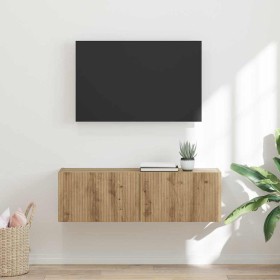Mueble de TV Montado en la Pared Roble Artesanal en Muebles TV | Comprar online en Foro24