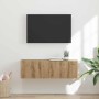 Mueble de TV Montado en la Pared Roble Artesanal en Muebles TV | Comprar online en Foro24