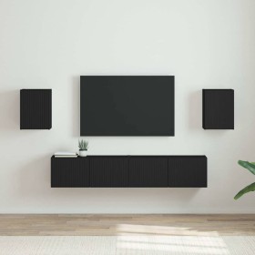 Mueble de TV Montado en la Pared 2 pcs Negro 30 x 31 x 40 cm en Muebles TV | Comprar online en Foro24