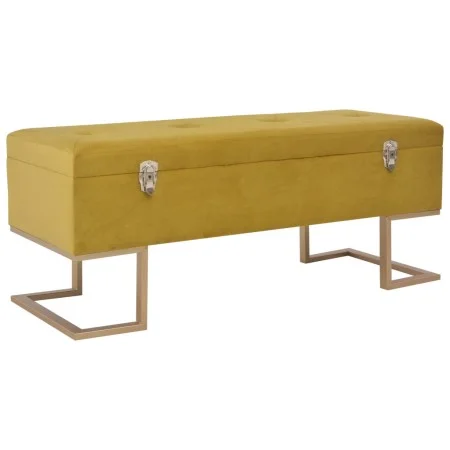 Bench with compartment 105 cm mustard velvet color by , Benches for halls and storage - Ref: Foro24-247571, Price: 151,35 €, ...