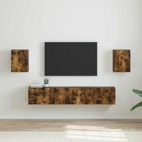 Mueble de TV Montado en la Pared 2 pcs Roble ahumado en Muebles TV | Comprar online en Foro24