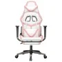 Gaming chair with massage and footrest white and pink synthetic leather by , Gaming chairs - Ref: Foro24-345442, Price: 134,5...