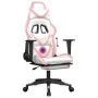 Silla gaming masaje y reposapiés cuero sintético blanco y rosa de , Sillones para videojuegos - Ref: Foro24-345442, Precio: 1...