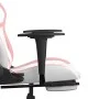 Gaming chair with massage and footrest white and pink synthetic leather by , Gaming chairs - Ref: Foro24-345442, Price: 134,5...