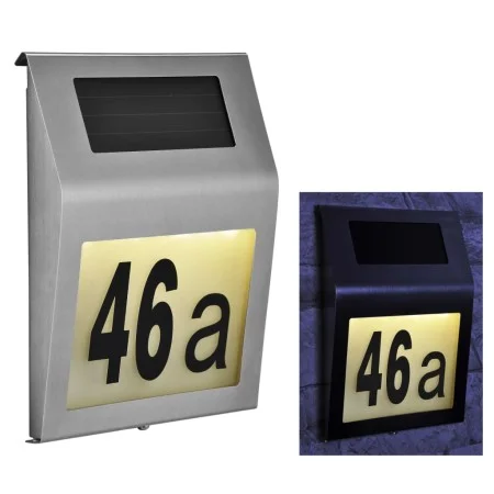 HI House Number with LED Solar Light by HI, Outdoor lighting - Ref: Foro24-423899, Price: 18,15 €, Discount: %