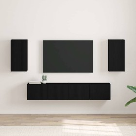Mueble de TV Montado en la Pared 2 pcs Negro 30 x 31 x 60 cm en Muebles TV | Comprar online en Foro24