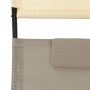 Tumbona doble con toldo textilene color gris taupe y crema