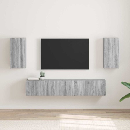 Mueble de TV Montado en la Pared 2 pcs Gris Sonoma
