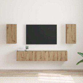 Mueble de TV Montado en la Pared 2 pcs Roble Artesanal en Muebles TV | Comprar online en Foro24