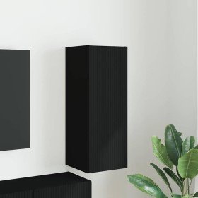 Mueble de TV Montado en la Pared Negro 30 x 31 x 80 cm en Muebles TV | Comprar online en Foro24