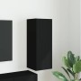 Mueble de TV Montado en la Pared Negro 30 x 31 x 80 cm