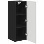 Mueble de TV Montado en la Pared 2 pcs Negro 30 x 31 x 80 cm