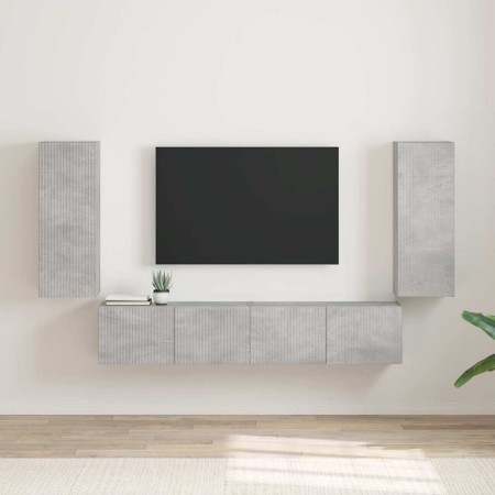 Mueble de TV Montado en la Pared 2 pcs Concreto 30 x 31 x 80 cm en Muebles TV | Comprar online en Foro24