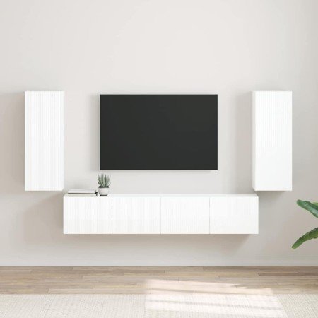 Mueble de TV Montado en la Pared 2 pcs Brillante