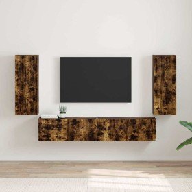 Mueble de TV Montado en la Pared 2 pcs Roble ahumado en Muebles TV | Comprar online en Foro24
