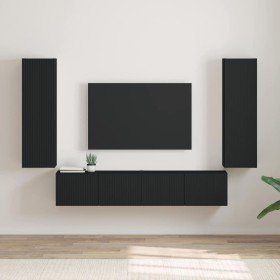 Mueble de TV Montado en la Pared 2 pcs Negro 30 x 31 x 100 cm en Muebles TV | Comprar online en Foro24