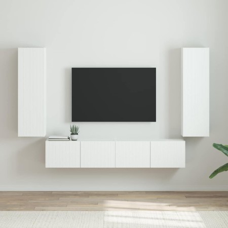 Mueble de TV Montado en la Pared 2 pcs Brillante