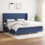 Cama box spring con colchón tela azul 200x200 cm de , Camas y somieres - Ref: Foro24-3128635, Precio: 676,84 €, Descuento: %