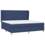 Box spring bed with blue fabric mattress 200x200 cm by , Beds and slatted bases - Ref: Foro24-3128635, Price: 665,94 €, Disco...