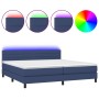 Box spring bed mattress and LED lights blue fabric 200x200 cm by , Beds and slatted bases - Ref: Foro24-3133267, Price: 602,3...