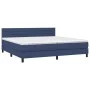 Boxspringbettmatratze und LED-Leuchten aus blauem Stoff 200x200 cm von , Betten und Lattenroste - Ref: Foro24-3133267, Preis:...