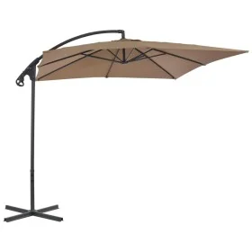 Cantilever parasol with steel pole 250x250 cm taupe by vidaXL, Umbrellas - Ref: Foro24-44880, Price: 137,88 €, Discount: %